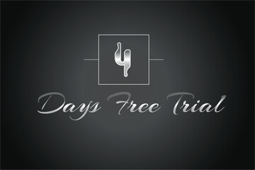4 day free trial banner design. 4 days free banner background
