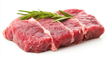 fresh raw meat beef isolated on white background 