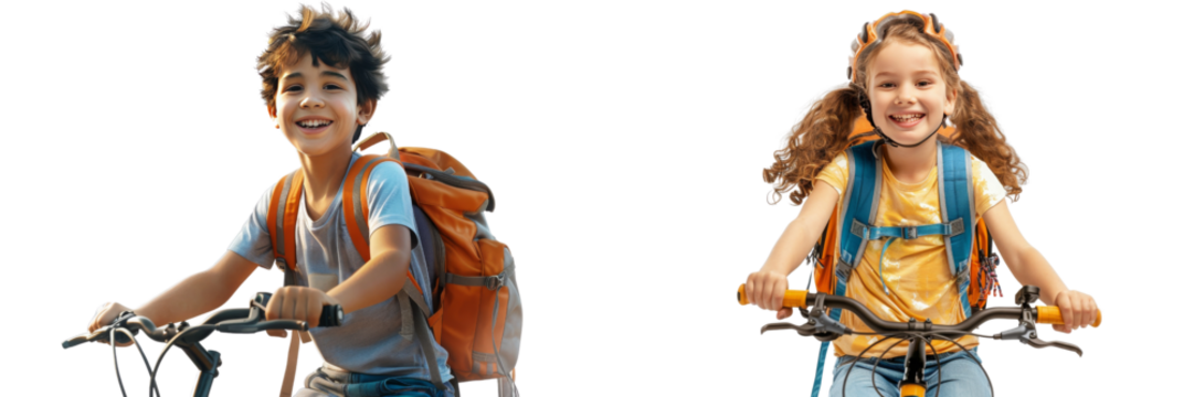  riding a bicycle, PNG  - Powered by Adobe