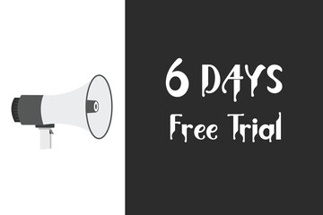 6 day free trial banner design. 6 days free banner background
