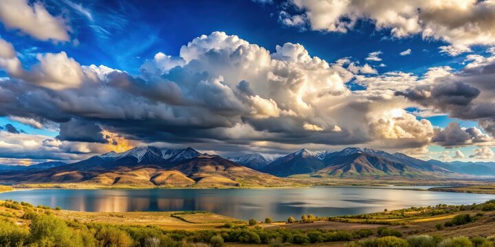 Panoramic view of Mount Timpanogos from Kamas and Samak