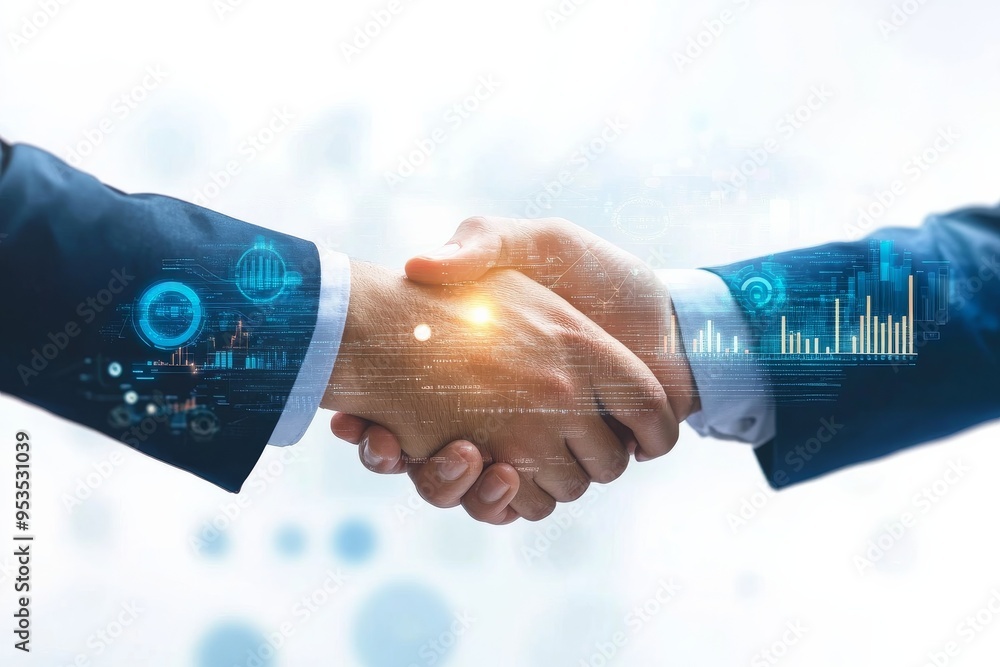 Poster the concept of business partnership and collaboration revolves around building strong agreements and