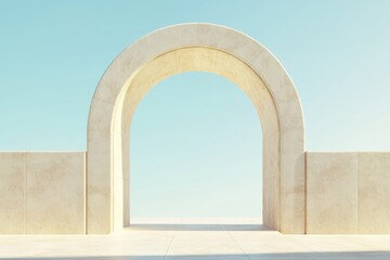 A green archway with a shadow on the wall