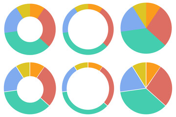 Colorful Pie chart 5 piece