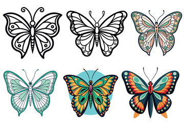 butterfly line art vector