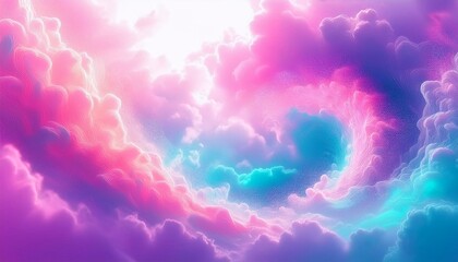 3d render, abstract fantasy background of colorful sky with neon clouds isolated on a white background Realistic daytime.  Colorful cumulus atmosphere phenomenon. Realistic sky clip art element