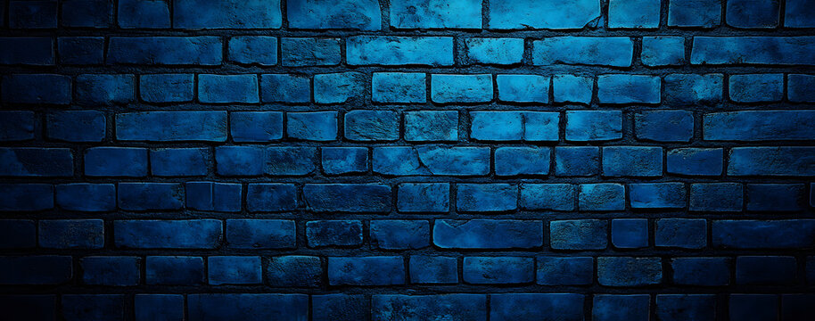 blue bricks wall background