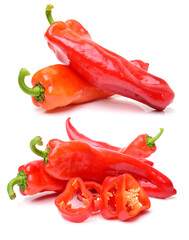Fresh red pepper on white background