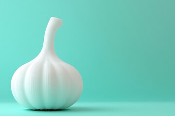 white garlic bulbs are sitting on a yellow background