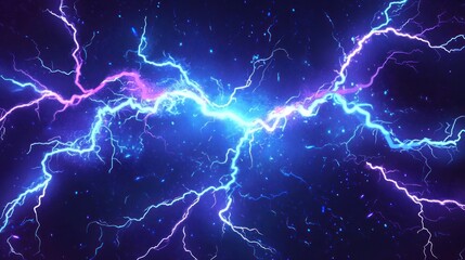Abstract Lightning Bolts in Purple and Blue Hues