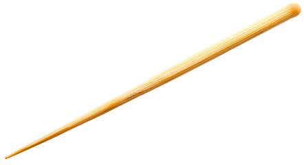Isolated toothpick, a small sharp wooden stick object, for clean teeth on a transparent background, closeup of wood food hygiene pick dental tooth equipment care and health tool
