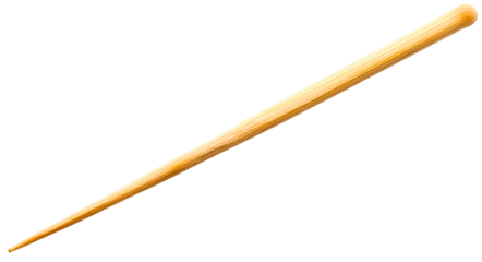 Isolated toothpick, a small sharp wooden stick object, for clean teeth on a transparent background, closeup of wood food hygiene pick dental tooth equipment care and health tool