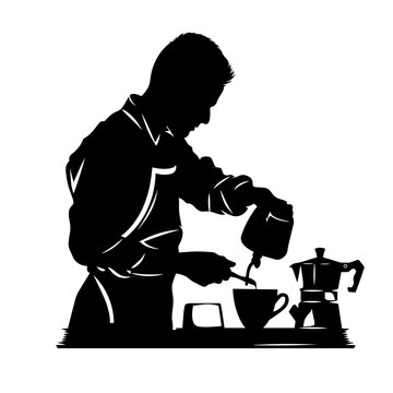 recommend clip art: vector silhouette of a bartender