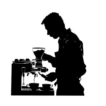 recommend clip art: vector silhouette of a bartender