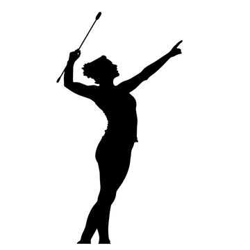 recommend clip art: vector silhouette of a Baton Twirling