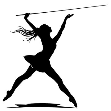 recommend clip art: vector silhouette of a Baton Twirling