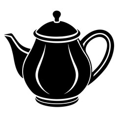 Teapot silhouette on a white background

