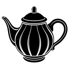 Teapot silhouette on a white background
