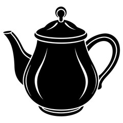 Teapot silhouette on a white background
