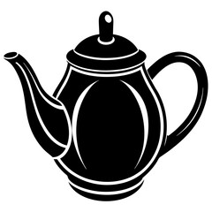 Teapot silhouette on a white background
