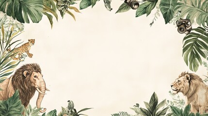 Jungle themed invitation template