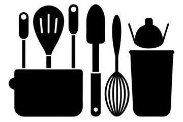 Set of kitchen utensils vector illustration 
