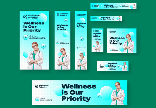 Medical Health Web Banner Ads Template