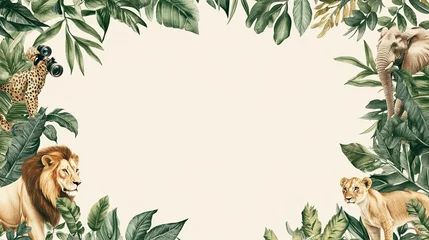 Wall murals Jungle themed invitation template
