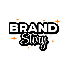 Brand story business corporate word icon label design vector