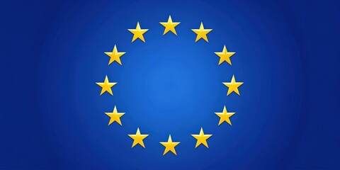 Official flag of the European Union depicting a circle of twelve golden stars on a blue background, EU, Europe, flag, symbol