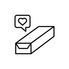 Love Chewing gum outline icons, minimalist vector illustration ,simple transparent graphic element .Isolated on white background