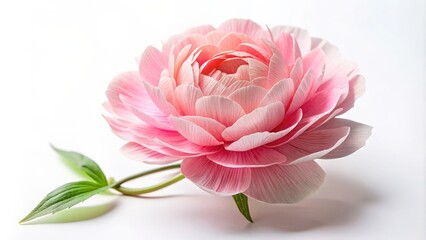 Obraz premium Isolated delicate peony flower made from crepe paper, paper, flower, peony, isolated, handmade, craft, delicate, decoration, art