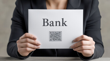 Quishing Beware of QR Code Scams A Concerned Woman Examines a Potentially Fraudulent Document Involving 'Quishing' Tactics – Protect Yourself from Emerging Cyber Threats