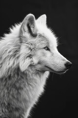 Obraz premium portrait studio photograph of arctic wolf black and white