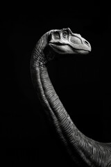 Obraz premium portrait studio photograph of apatosaurus black and white