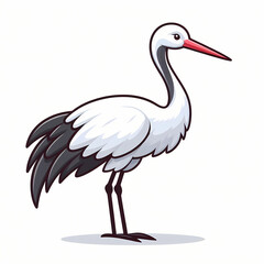 Obraz premium Crane bird against white background 