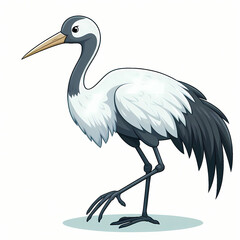 Obraz premium Crane bird against white background 