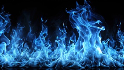 Mystical blue fire flames dancing in the darkness , magic, mystical, flames, blue, ethereal, enchanting
