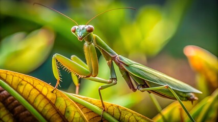 close up of Praying mantis very detailed