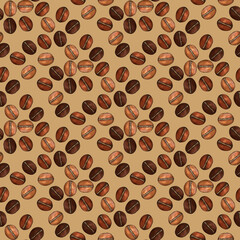 Whimsical Seamless Coffee Beans Pattern
