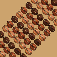 Diagonal Coffee Beans Pattern Delight
