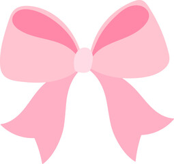 A pink bow is drawn on a white background. The bow is large and has a pink ribbon