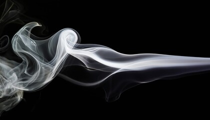 Fototapeta premium textural white smoke on a black background; freeze motion concept, no people, close-up, overlay layer for photo editing and design