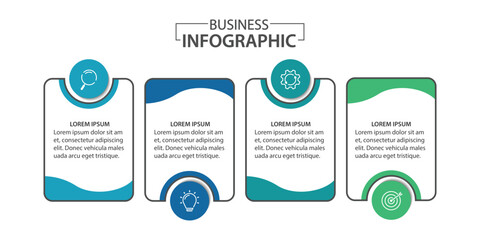 Vector Infographic label design template with icons and 4 options or steps.