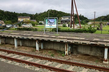 September 1, 2024, Higashimatsushima, Miyagi Prefecture, Japan.View of the remains of Nobiru Station (earthquake ruins).