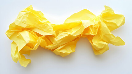 Crumpled Yellow Paper Texture Background
