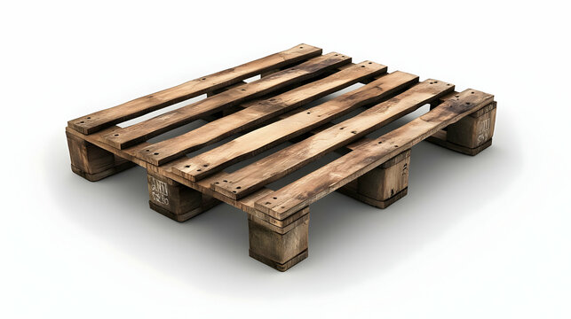 Wooden Pallet Isolated on White Background