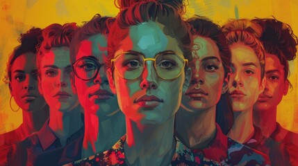 Fototapeta premium Empowered Women: A Portrait Collection Showcasing Strength and Unity