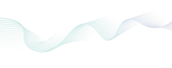 Abstract blue purple gradient flowing wave lines on white background. Modern colorful wavy lines pattern design element.