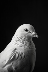 portrait studio photograph of dove black and white